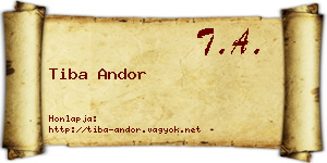 Tiba Andor névjegykártya